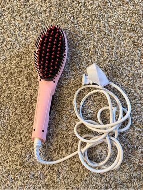 Pink AsaVea Electric Hair Straightening Brush